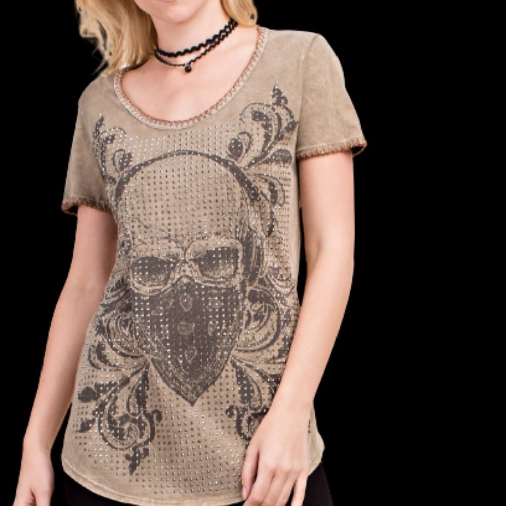 Womens Vocal Top w Skull & Bling